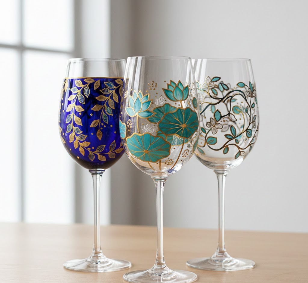 Elegant wine glass set
